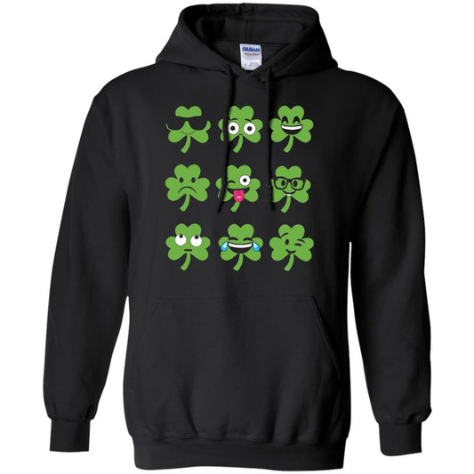 Emoji Shamrock St. Patrick_s Day T-shirt Black