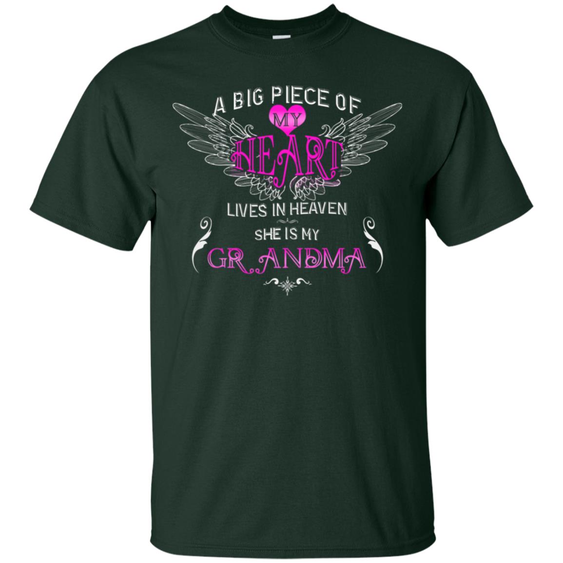 A Big Piece Of My Heart Lives In Heaven She Is My Grandma Grandchildren Gift Shirt Forest
