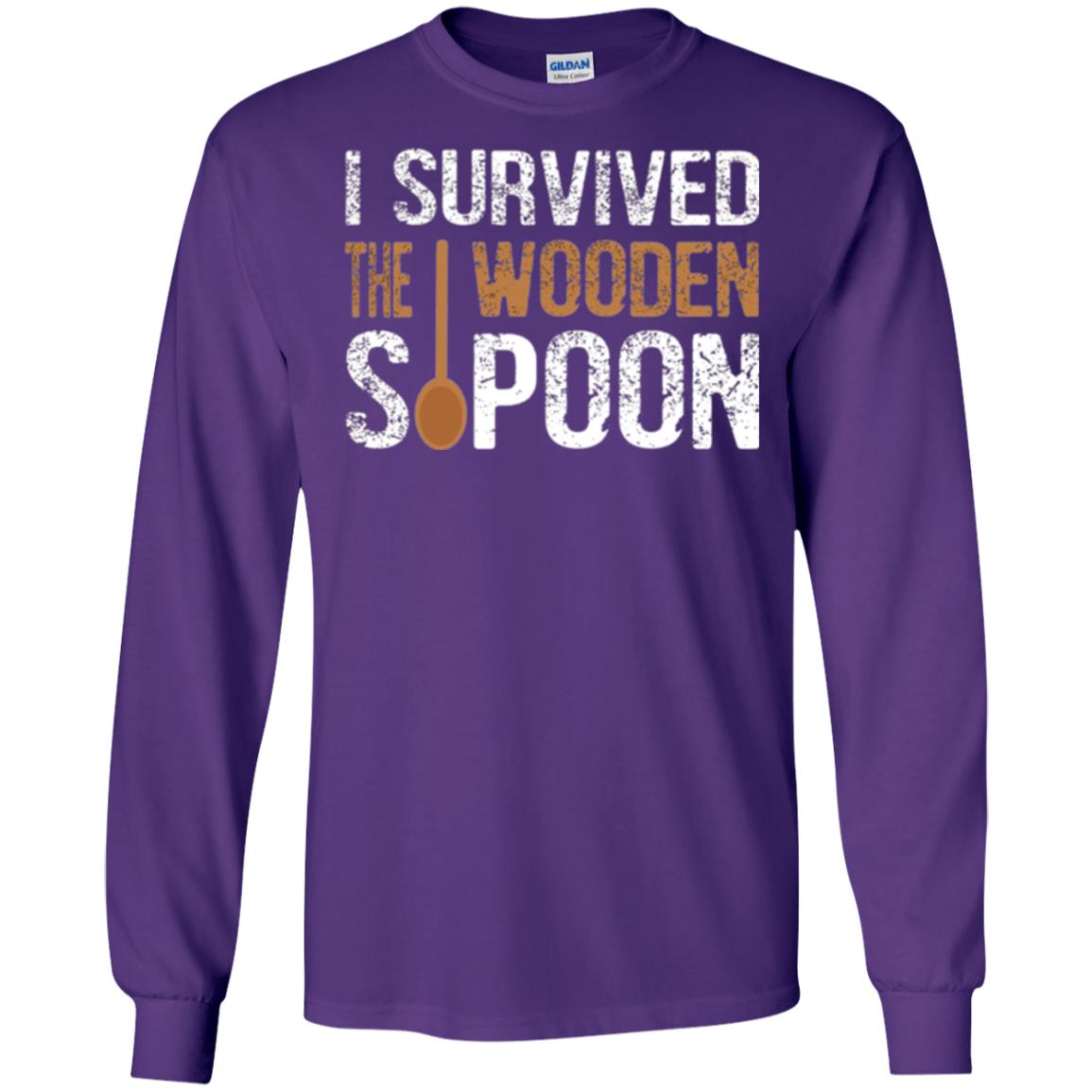 Spoon T-shirt I Survived The Wooden Spoon Purple