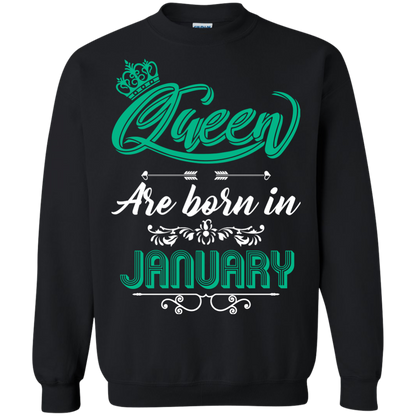 Brithday T-Shirt Queen Are Born In January Black