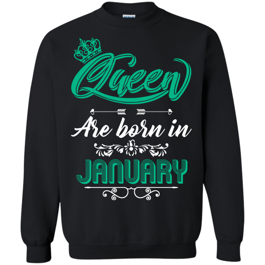 Brithday T-Shirt Queen Are Born In January Black