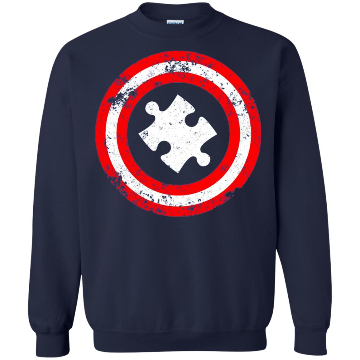 Captain Autism Superhero T-shirt Autism Awareness Navy