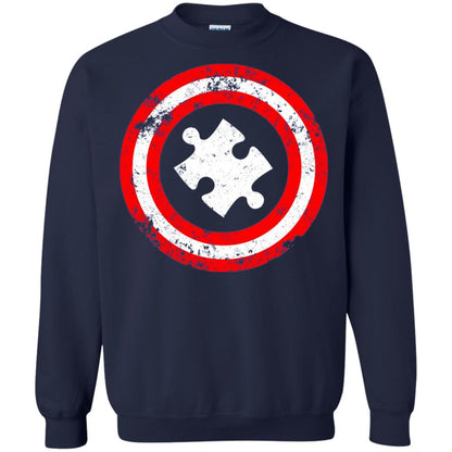 Captain Autism Superhero T-shirt Autism Awareness Navy
