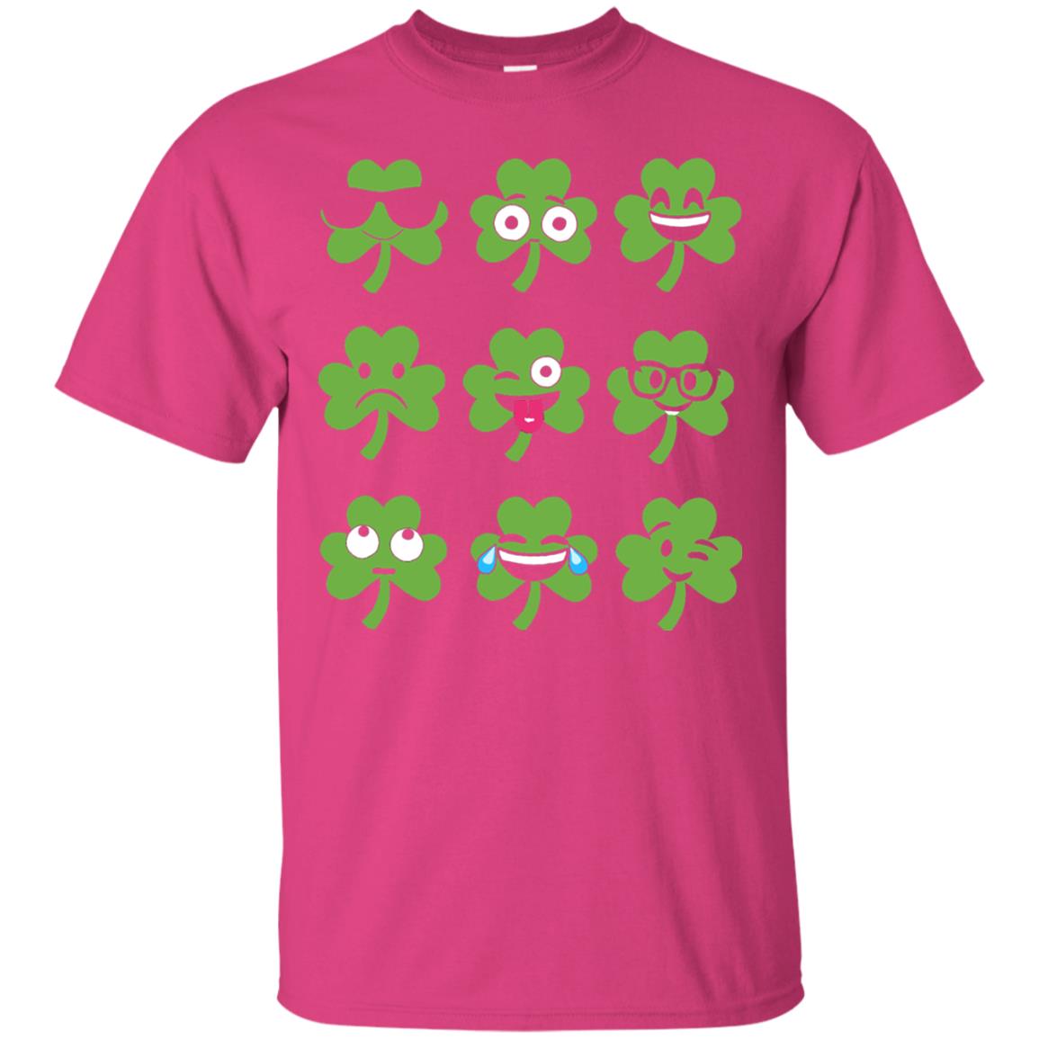 Emoji Shamrock St. Patrick_s Day T-shirt Heliconia