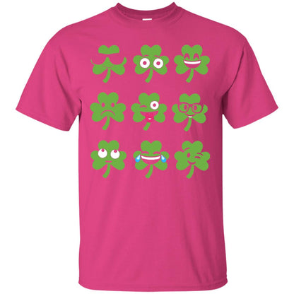 Emoji Shamrock St. Patrick_s Day T-shirt Heliconia