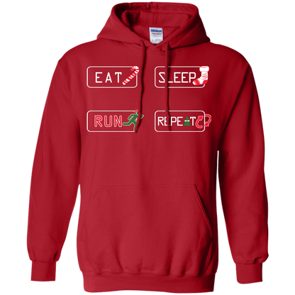 Christmas T-Shirt Eat Sleep Run Repeat Red