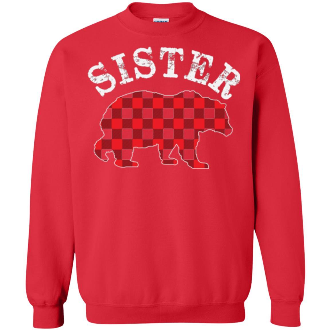 Family T-shirt Red Plaid Sister Bear Red