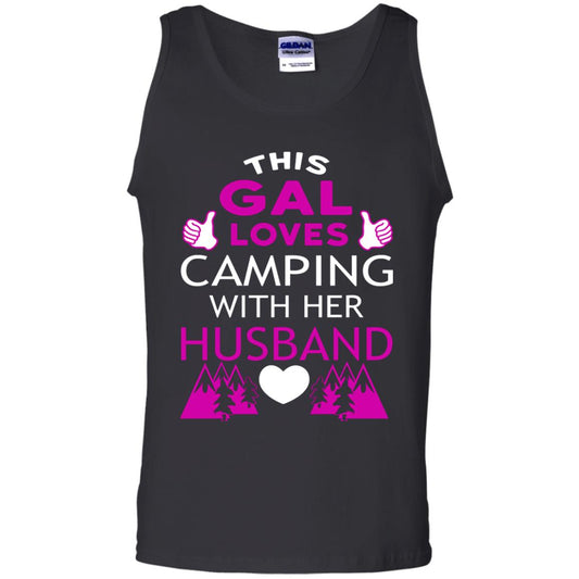 This Gal Loves Camping With Her Husband Wife Shirt Black