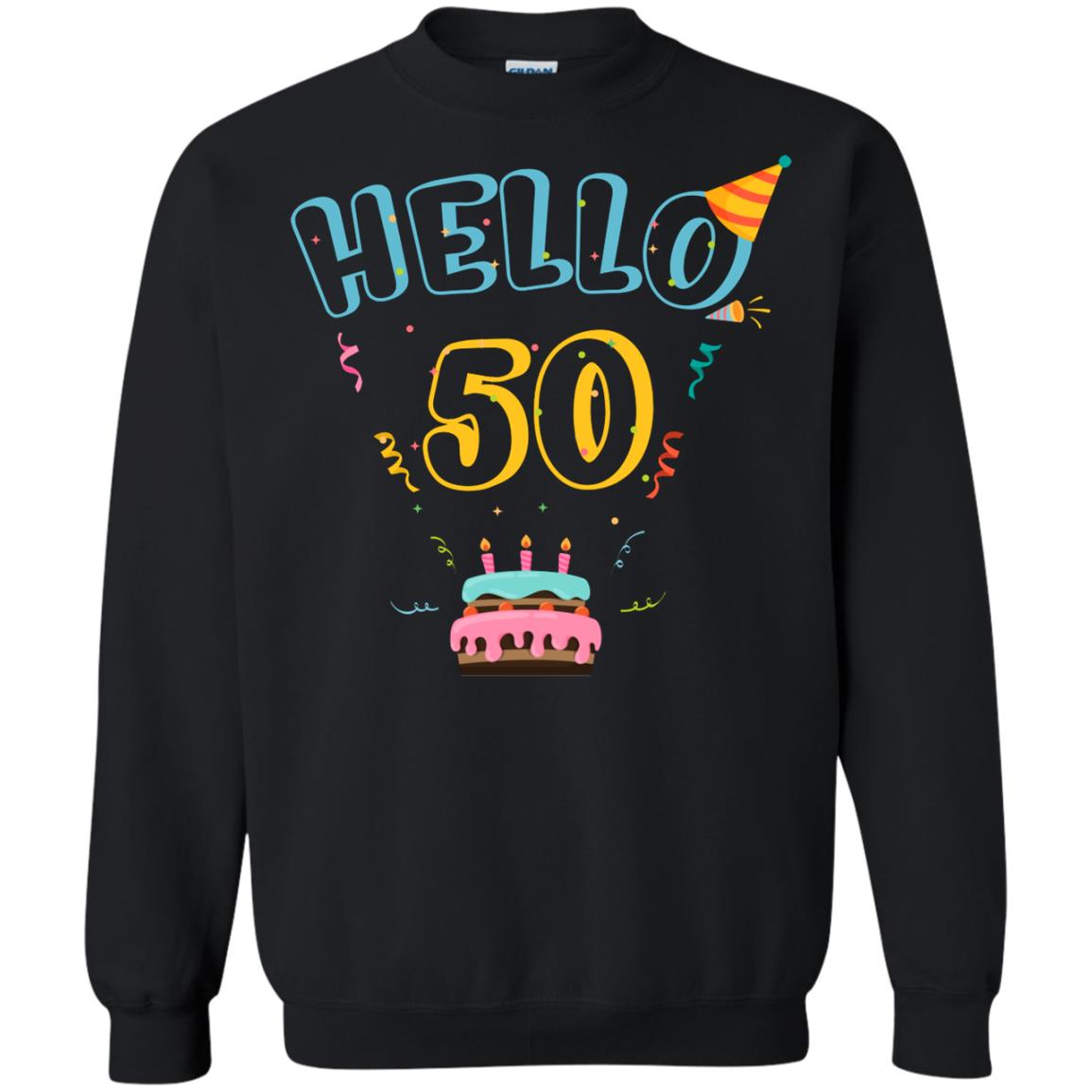 Hello 50 Fifty 50th 1968s Birthday Gift Shirt Black