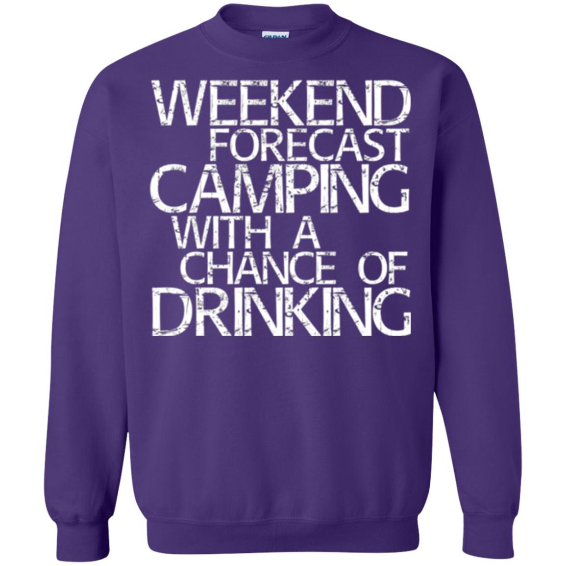 Camper T-shirt Weekend Forecast Camping With A Chance Of Drinking Purple