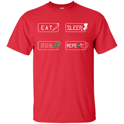 Christmas T-Shirt Eat Sleep Run Repeat Red