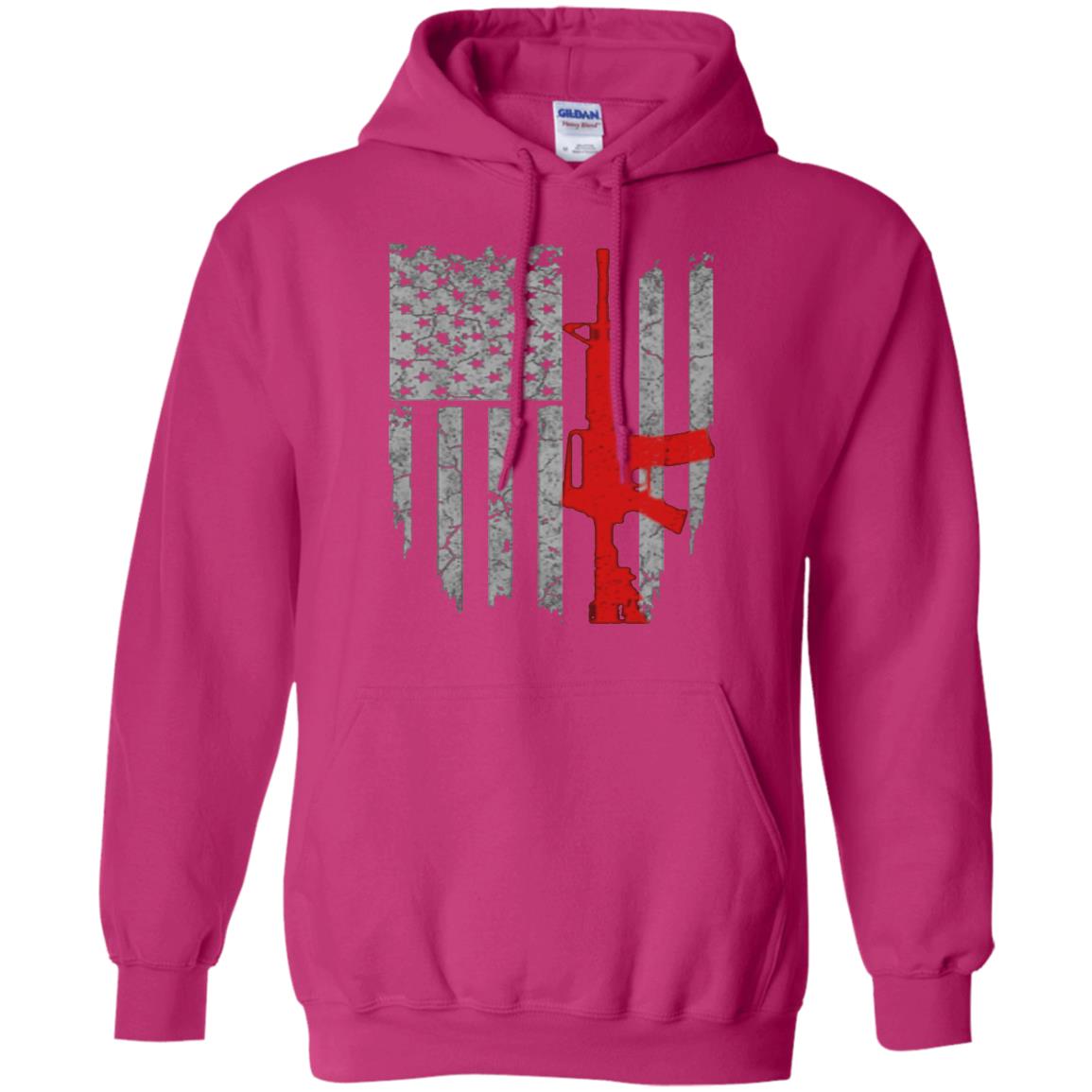 Hunting Lover T-shirt Gun Usa Flag Heliconia