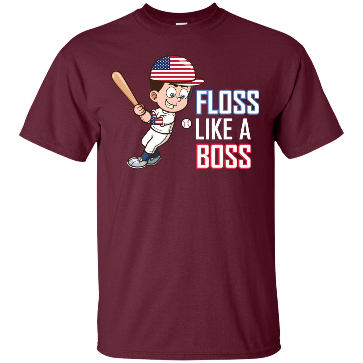 Floss Like A Boss Shirt For Baseball Players Maroon
