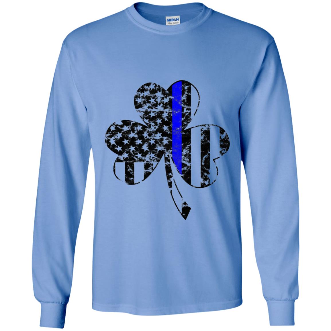 Shamrock Irish Flag St Patrick_s Day T-shirt Carolina Blue