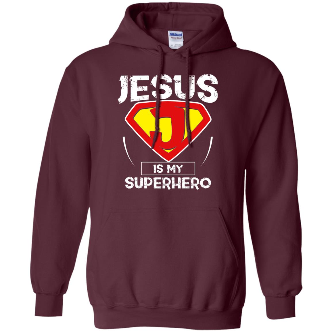 Jesus Is My Superhero Christian Movie Fan T-shirt Maroon