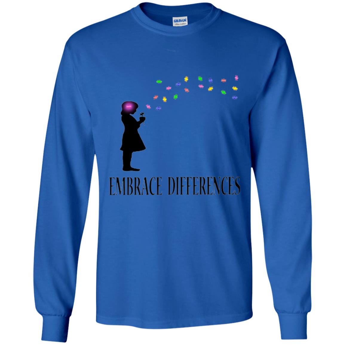 Autism Awareness T-shirt Embrace Differences T-shirt Royal