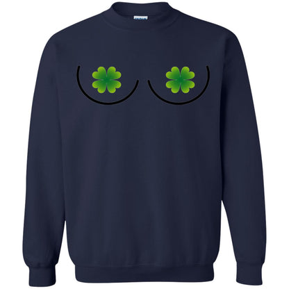 Irish Shamrock Boobs St. Patrick_s Day T-shirt Navy