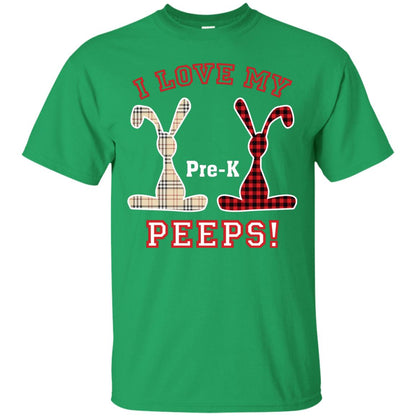 I Love My Pre-k Peeps Easter Day T-shirt Irish Green