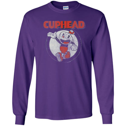 Cuphead T-shirt Cuphead Waving Circle Portrait Purple