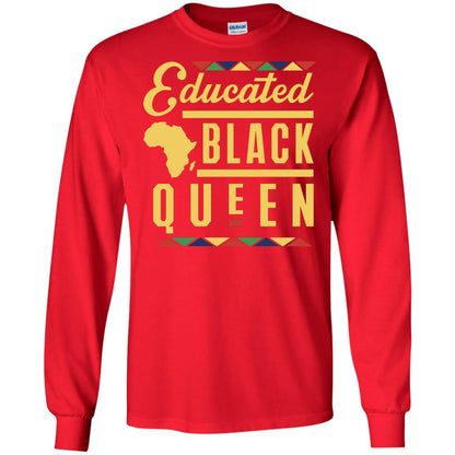 African American T-shirt Educated Black Queen Red