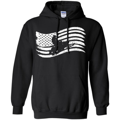 Snowmobile Rider T-shirt American Flag Black