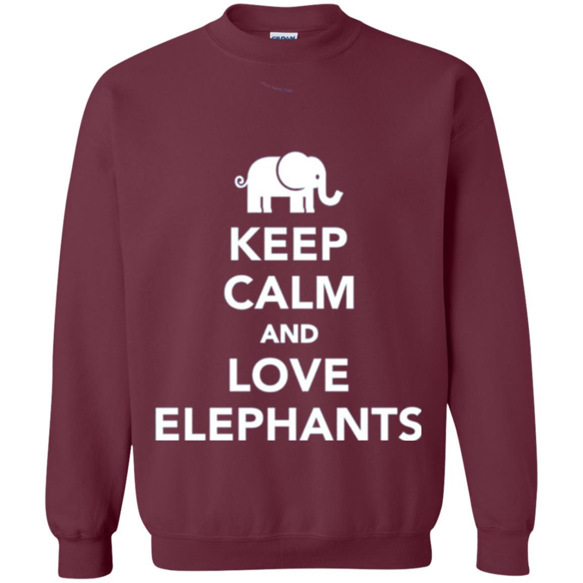 Elephant Lover T-shirt Keep Calm And Love Elephants T-shirt Maroon