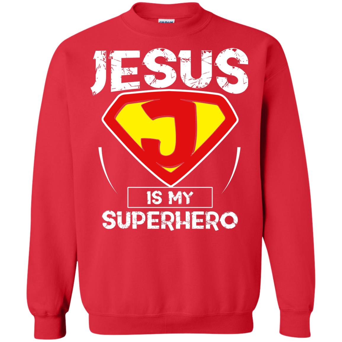 Jesus Is My Superhero Christian Movie Fan T-shirt Red