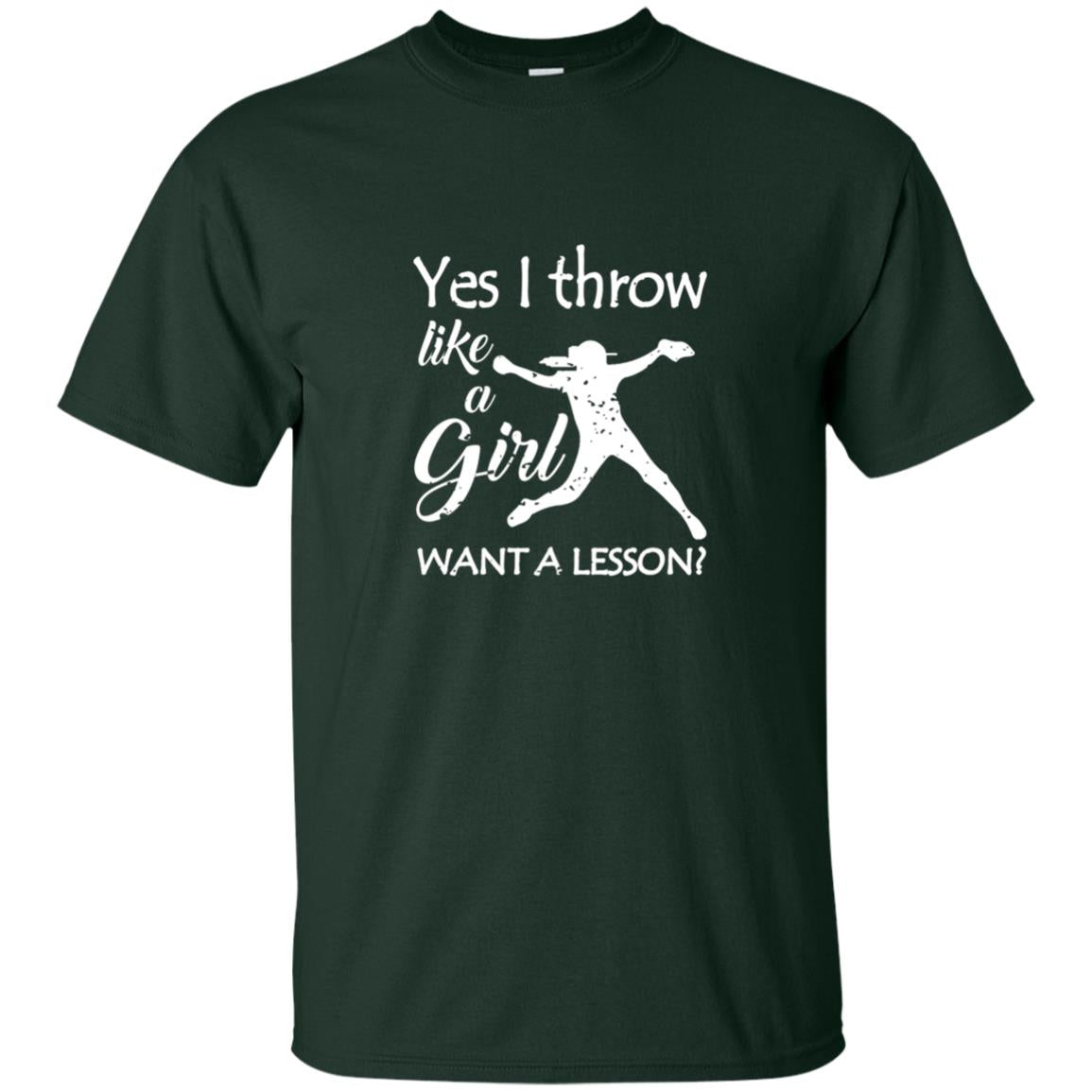 Yes I Throw Like A Girl Softball Gifts Girly Baseball Shirt Forest
