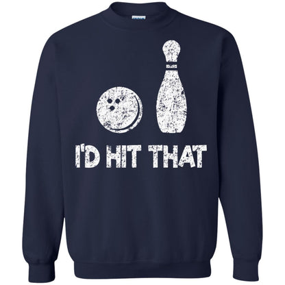 Funny Bowling Lover T-shirt T-shirt I_d Hit That Navy