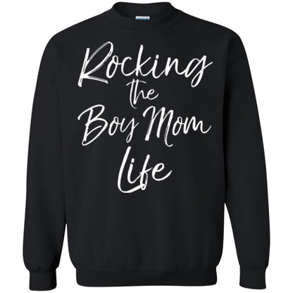 Mom T-shirt Rocking The Boy Mom Life Black