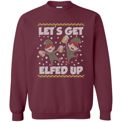 Christmas T-shirt Let_s Get Elfed Up Maroon