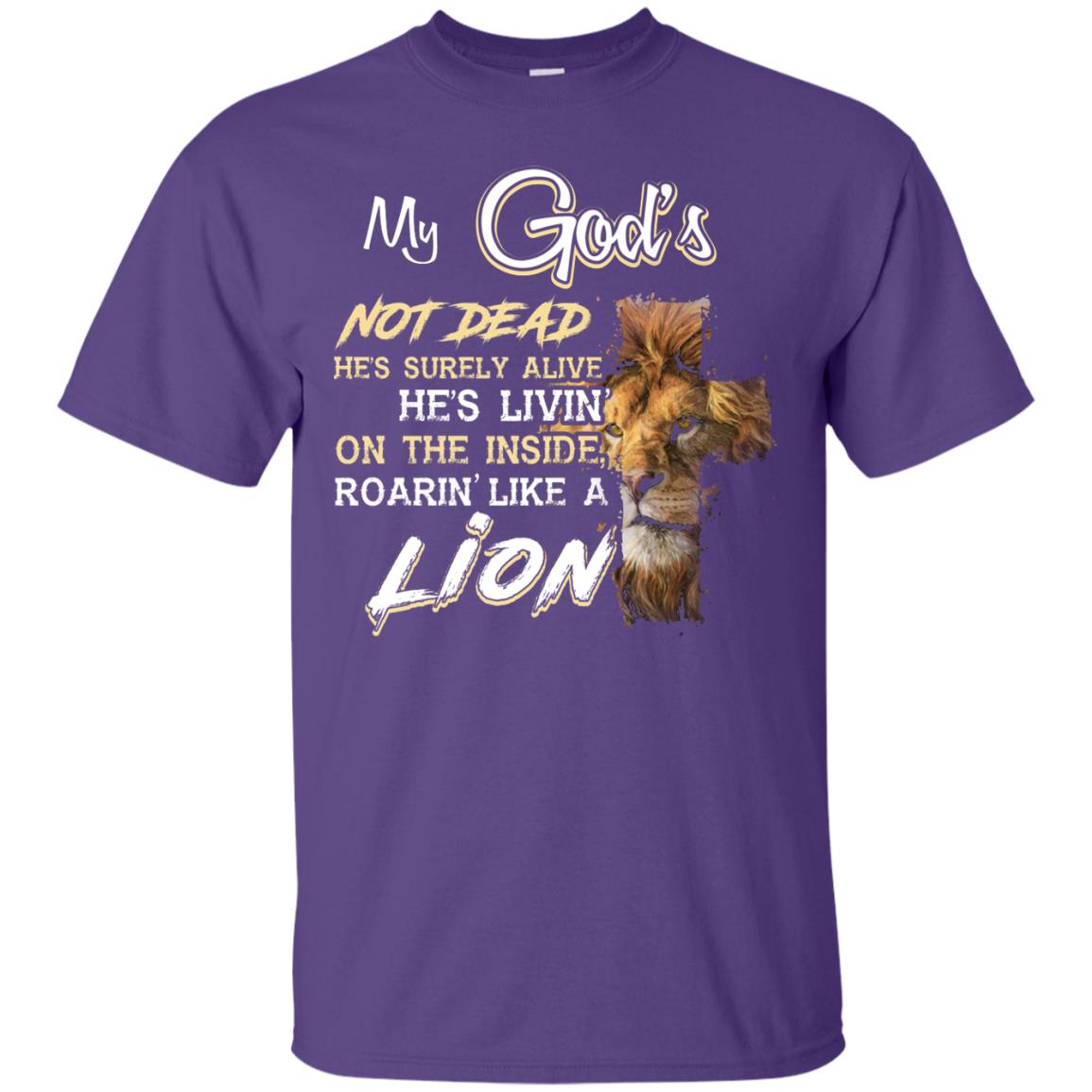 My God_s Not Dead He_s Livin_ On The Inside Christian Shirt Purple