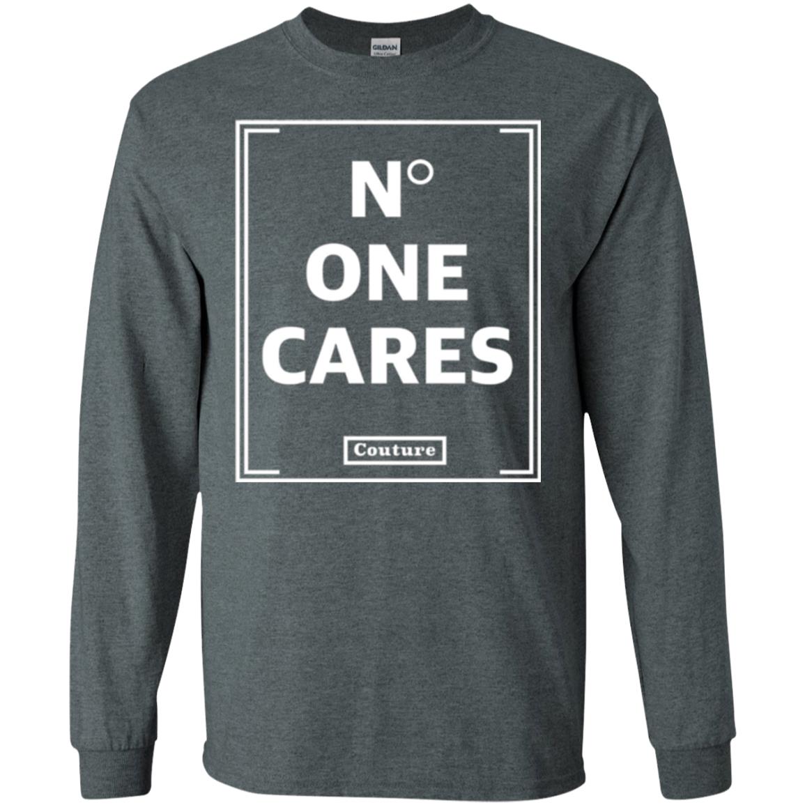 No One Cares Tops Cute Casual T-shirt Dark Heather