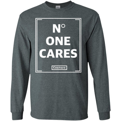 No One Cares Tops Cute Casual T-shirt Dark Heather