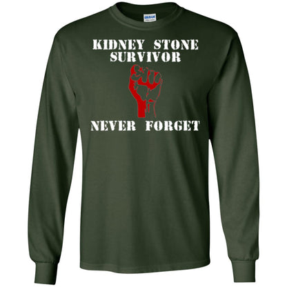 Kidney Stone Survivor Never Forget T-shirt Forest Green