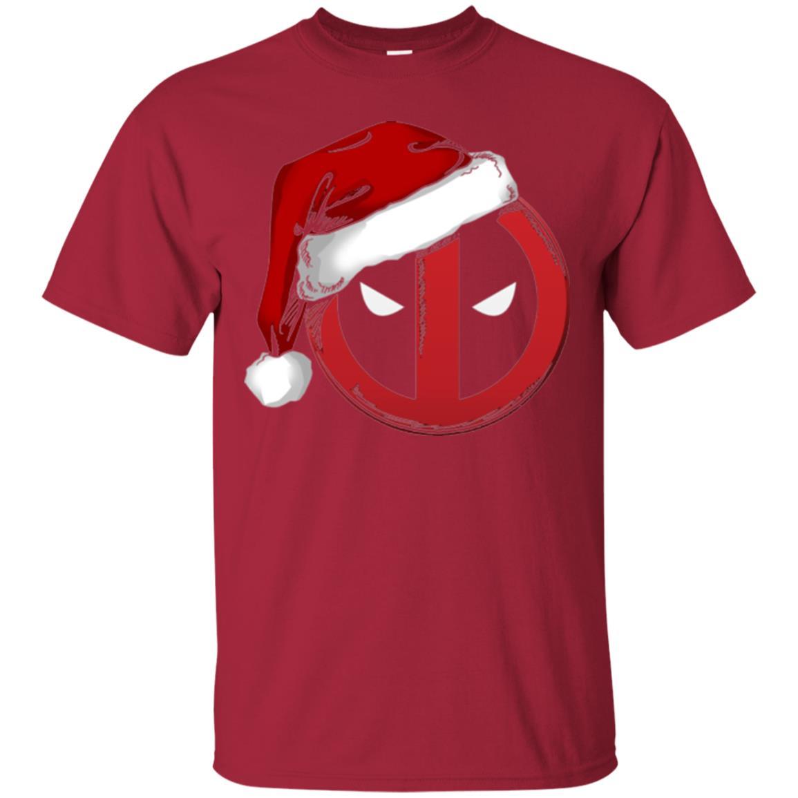 Christmas T-shirt Marvel Deadpool Icon Santa Hat Christmas Graphic Cardinal