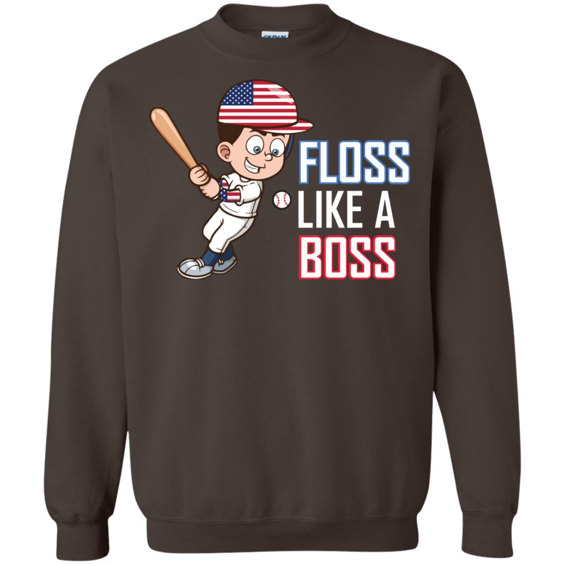Floss Like A Boss Shirt For Baseball Players Dark Chocolate