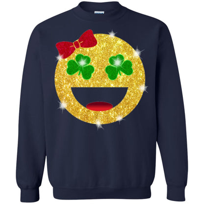 Happy Gold Blink Emoji Saint Patrick's Day T-shirt Navy