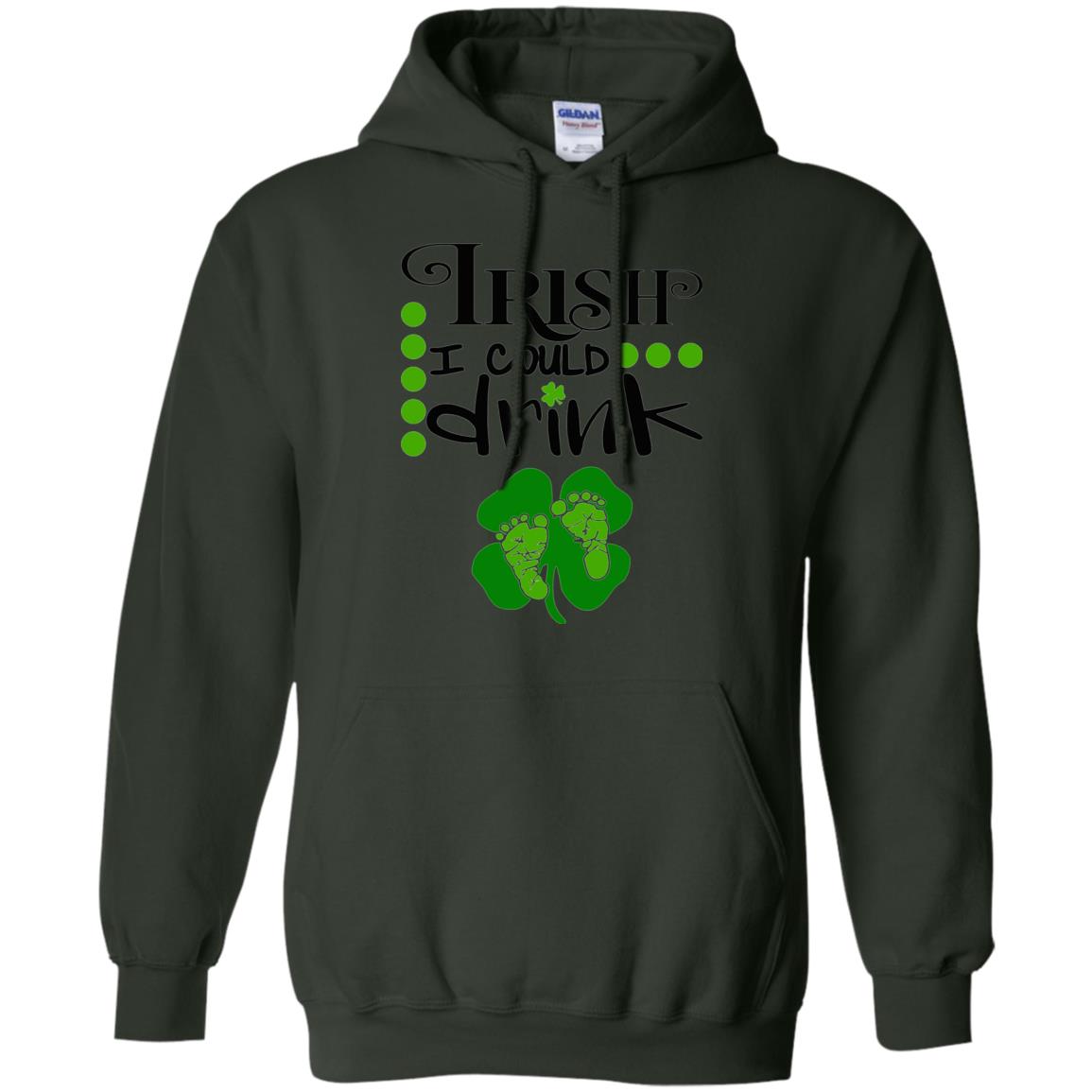 Baby Irish I Could Drink Pregnancy St Patrick_s Day T-shirt Forest Green