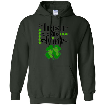 Baby Irish I Could Drink Pregnancy St Patrick_s Day T-shirt Forest Green