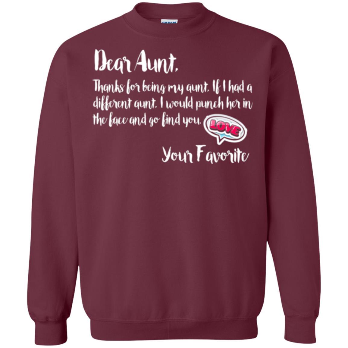 Family T-shirt Dear Aunt Thanks For Being My Aunt Maroon