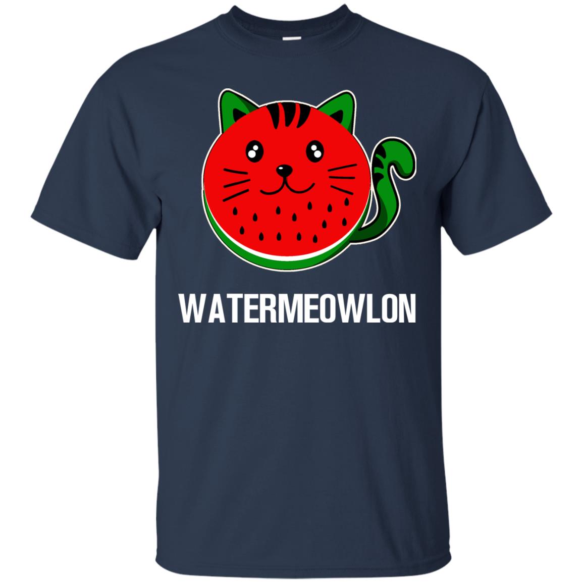 Watermeowlon Funny Summer Melon Fruit Shirt Navy