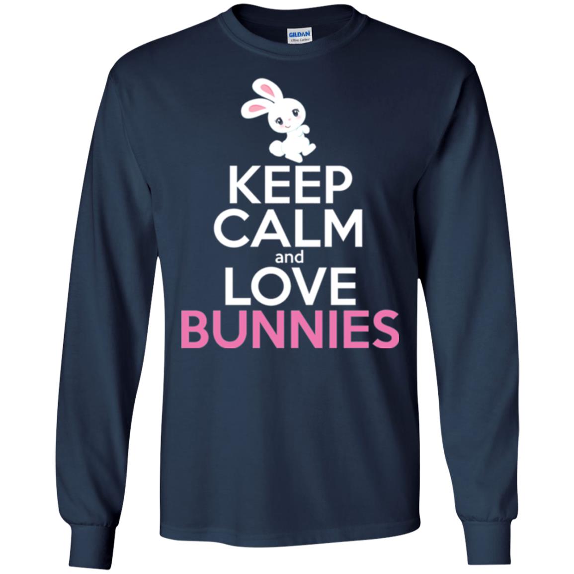 Bunny T-shirt Keep Calm And Love Bunnies Navy