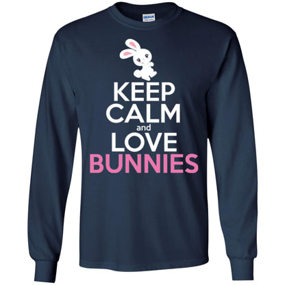 Bunny T-shirt Keep Calm And Love Bunnies Navy