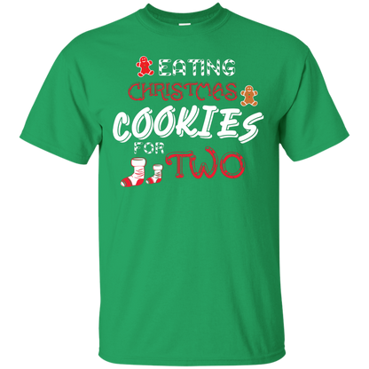Christmas T-shirt Eating Christmas Cookies For Two Irish Green