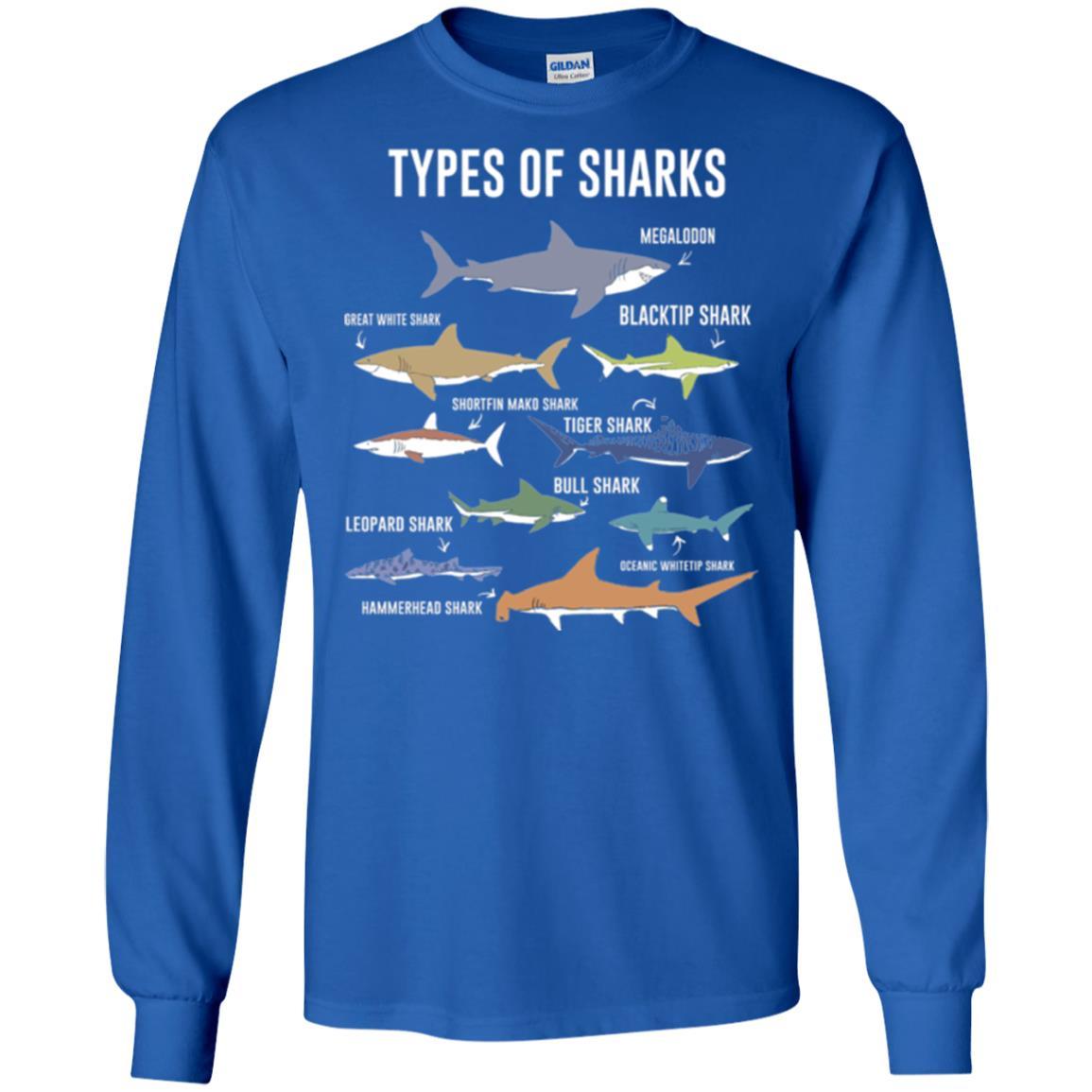 Shark Lover T-shirt 9 Types Of Sharks Ocean