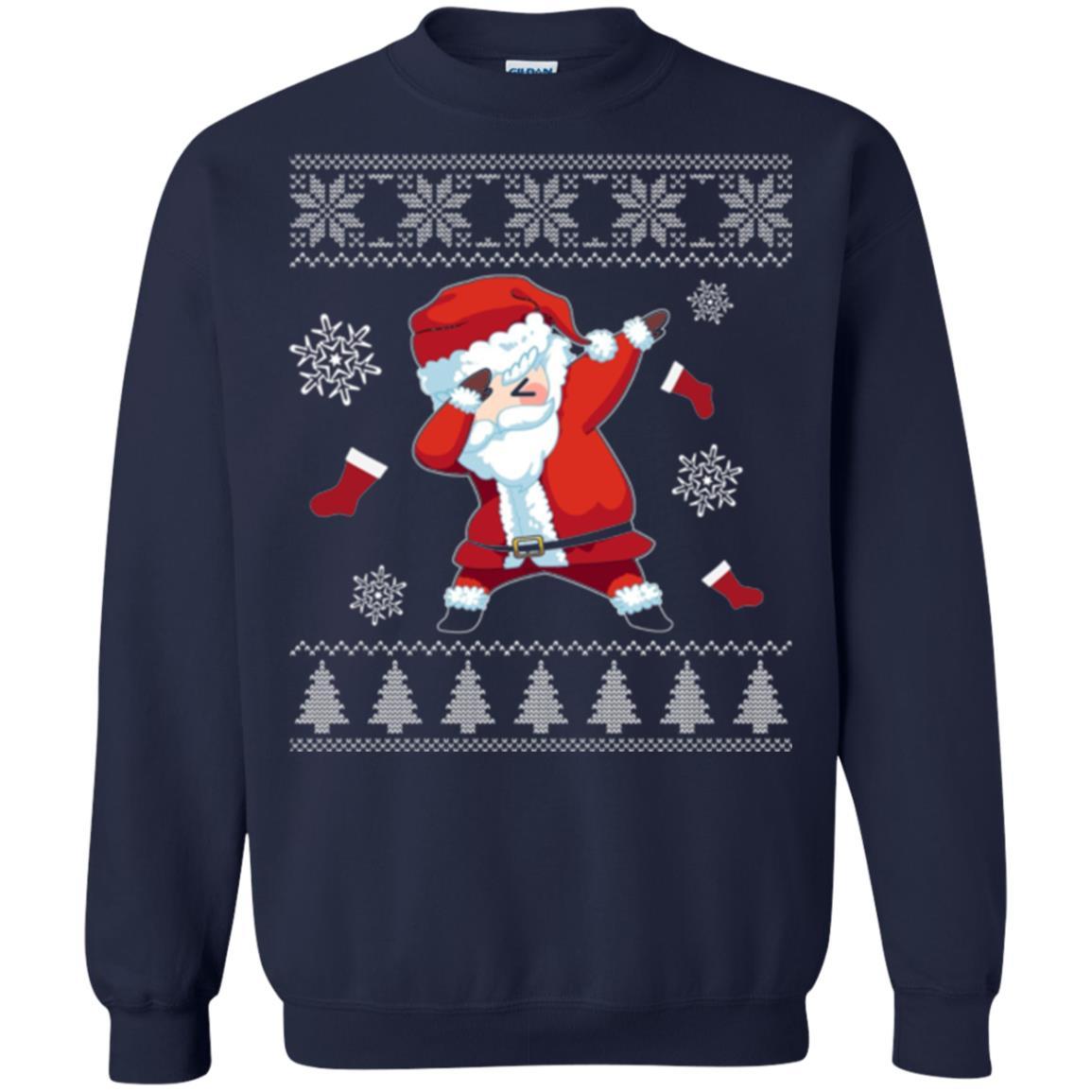 Christmas T-shirt Dabbing Santa Claus Navy