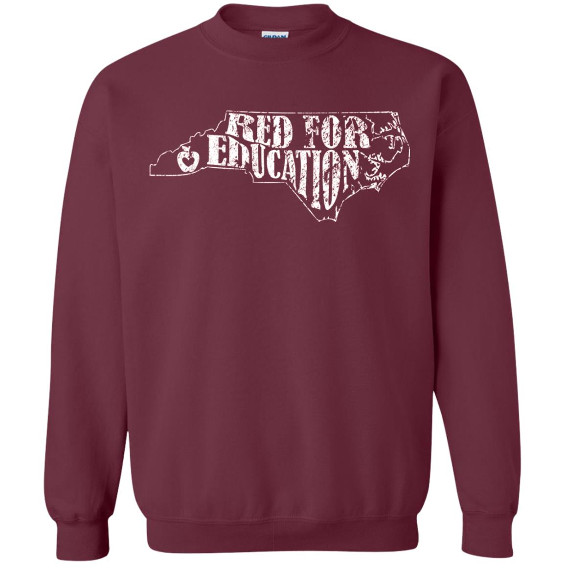 Distressed North Carolina Nc Red For Educator Shirt Maroon