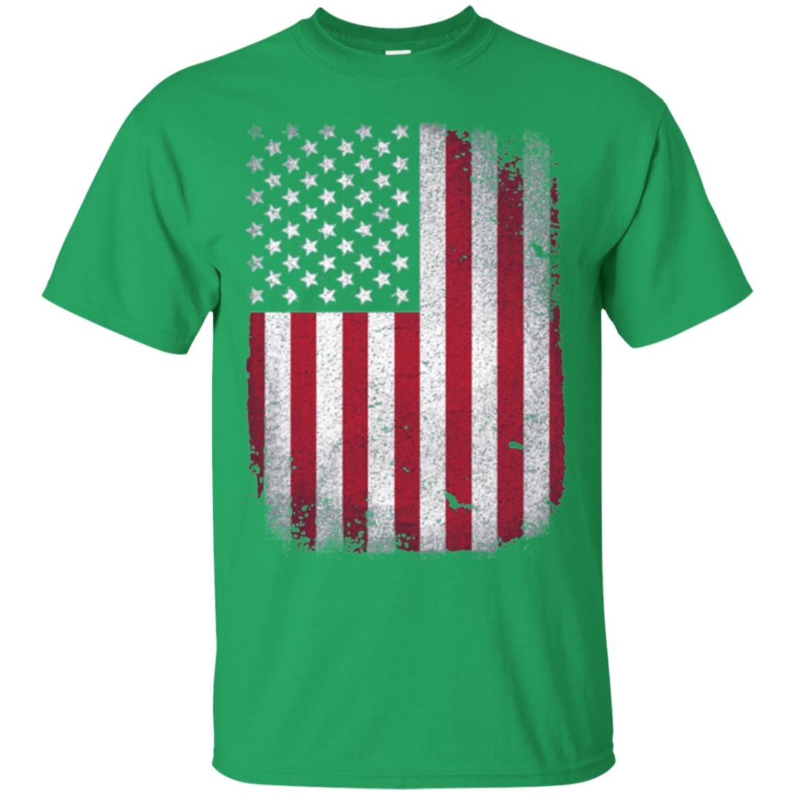 Usa Flag T-shirt 4th July Irish Green