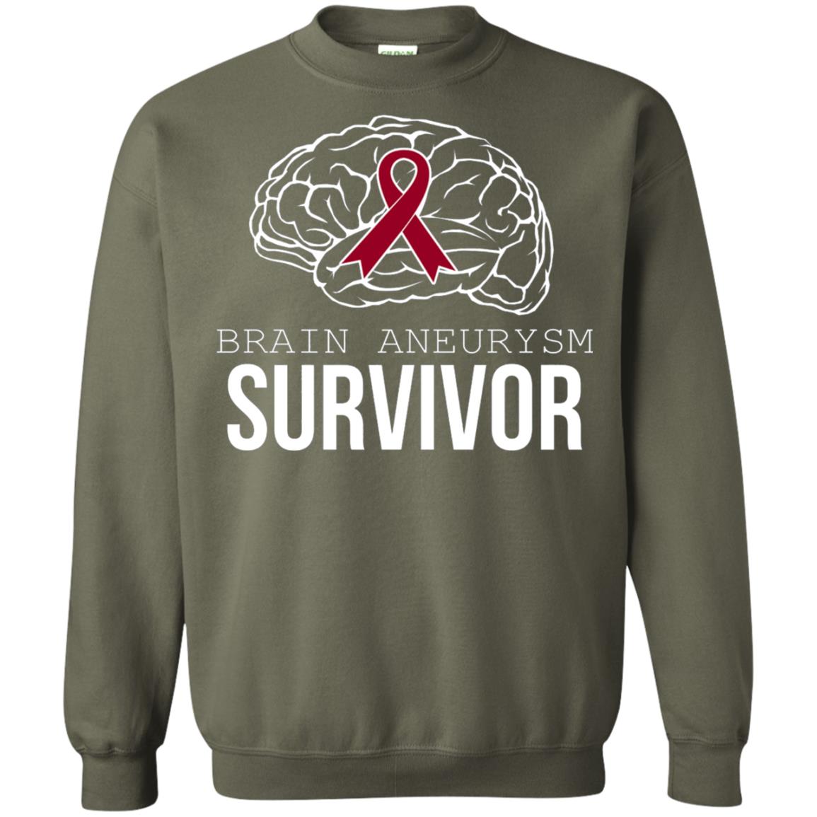 Brain Aneurysm Survivor T-shirt Military Green
